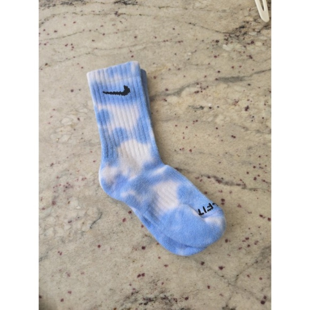 Nike Socks Custom‎ blue and white tie dyed youth size 10c to 3